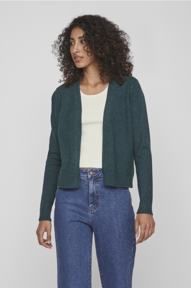 Vila groene dames vest | Model vooraanzicht