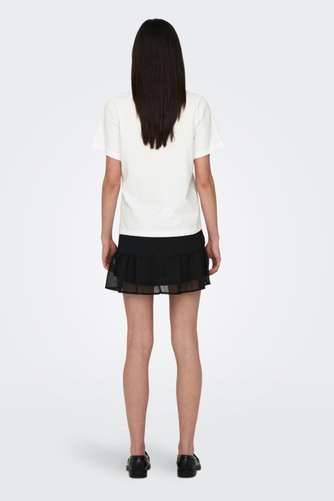 Jacqueline de Yong ecru dames t-shirt | Model achteraanzicht