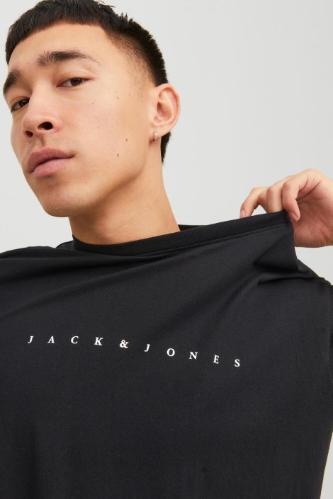 Jack & Jones zwarte heren t-shirt | Close up