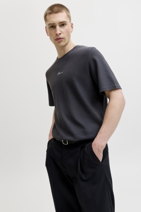 Jack & Jones blauwe heren t-shirt | Model zijaanzicht