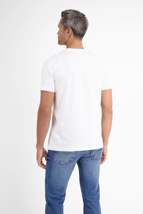 Lerros witte heren t-shirt | Model achteraanzicht