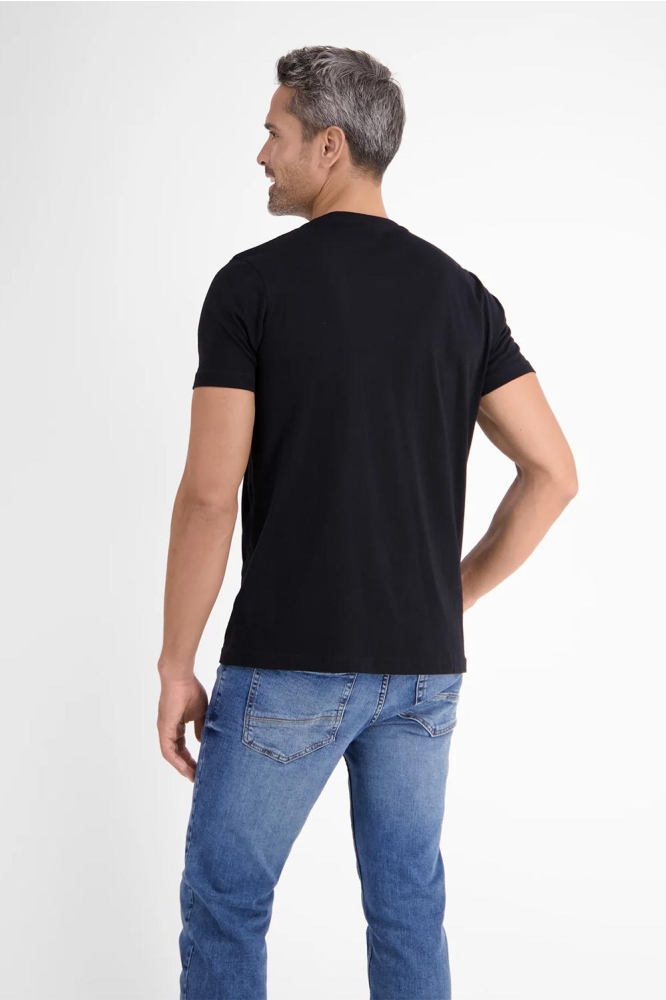 Lerros zwarte heren t-shirt | Model achteraanzicht