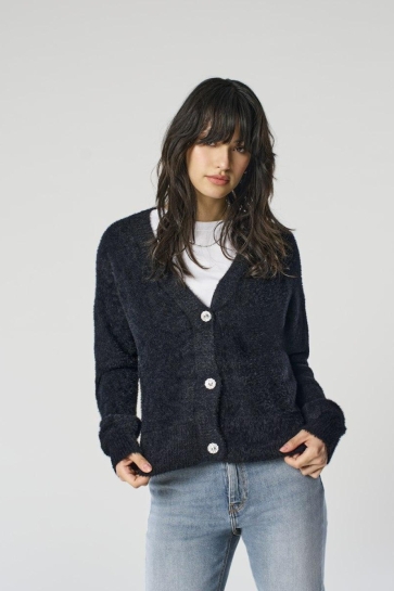 Only ONLELLA PIUMO LS CARDIGAN CC KNT 15259564 BLACK