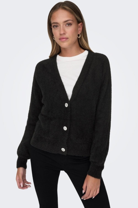 Only zwarte dames vest | Model vooraanzicht