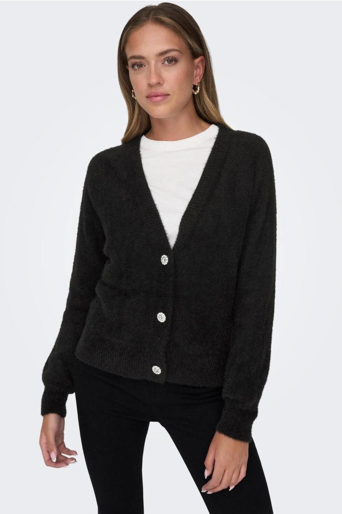 Only zwarte dames vest | Model vooraanzicht