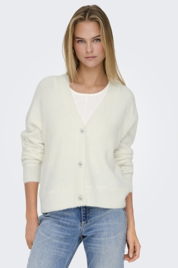 Only Vest ONLELLA PIUMO LS CARDIGAN CC KNT 15259564 CLOUD DANCER