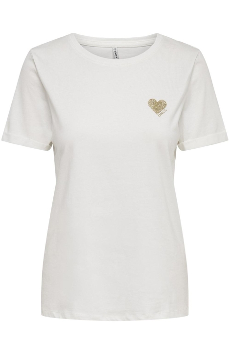 Only witte dames t-shirt | Vooraanzicht
