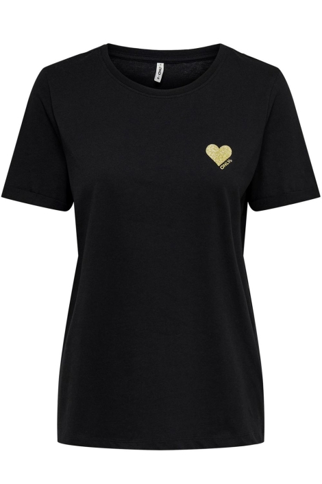 Only zwarte dames t-shirt | Vooraanzicht