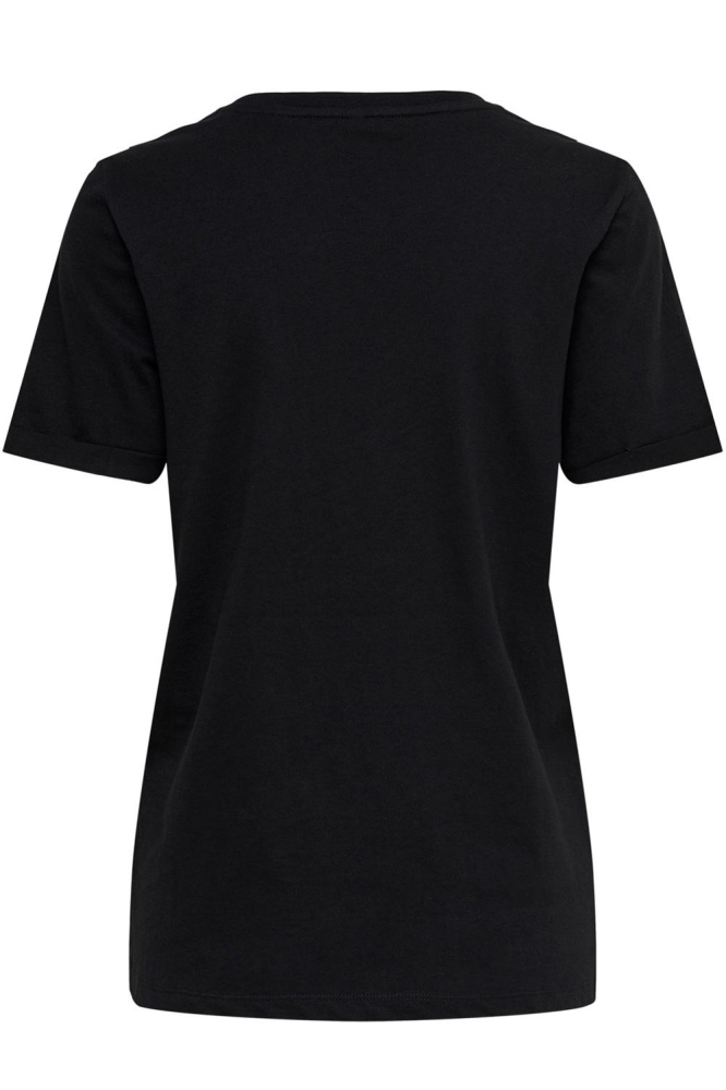 Only zwarte dames t-shirt | Achteraanzicht