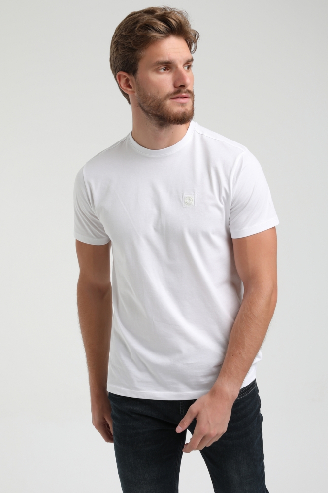 Gabbiano witte heren t-shirt | Model vooraanzicht