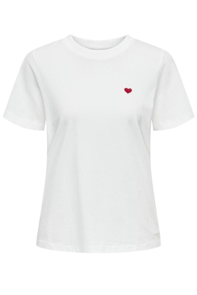 Jacqueline de Yong witte dames t-shirt | Vooraanzicht