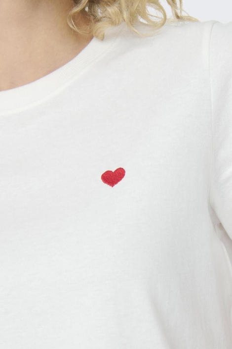 Jacqueline de Yong witte dames t-shirt | Close up