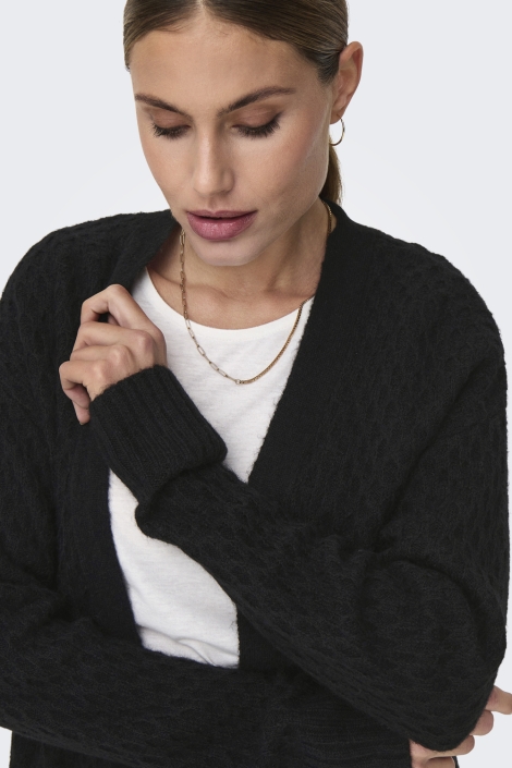 Jacqueline de Yong zwarte dames vest | Close up