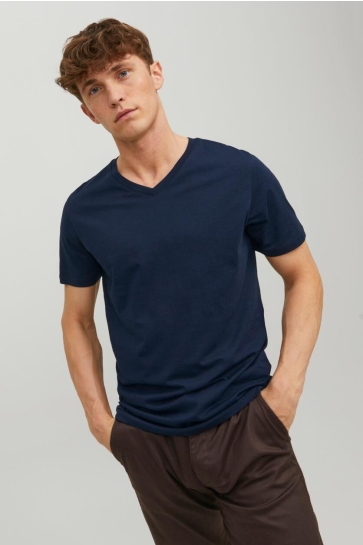 Jack & Jones jjeorganic basic tee ss v-neck noos Blauw