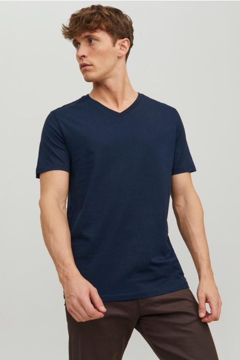 Jack & Jones blauwe heren t-shirt | Model vooraanzicht