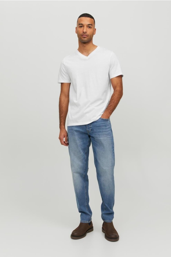 Jack & Jones witte heren t-shirt | Model vooraanzicht