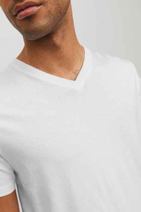 Jack & Jones witte heren t-shirt | Close up