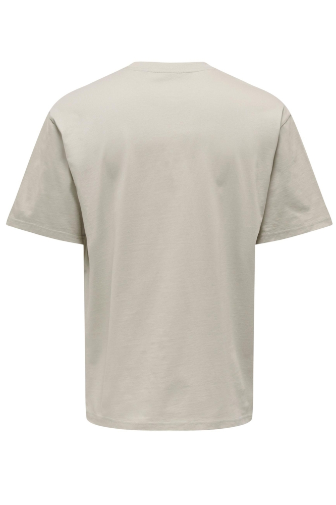 Only & Sons beige heren t-shirt | Achteraanzicht