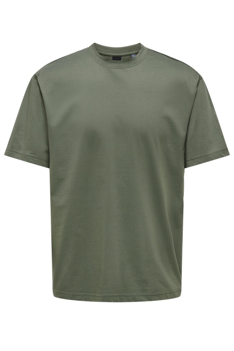 Only & Sons groene heren t-shirt | Vooraanzicht