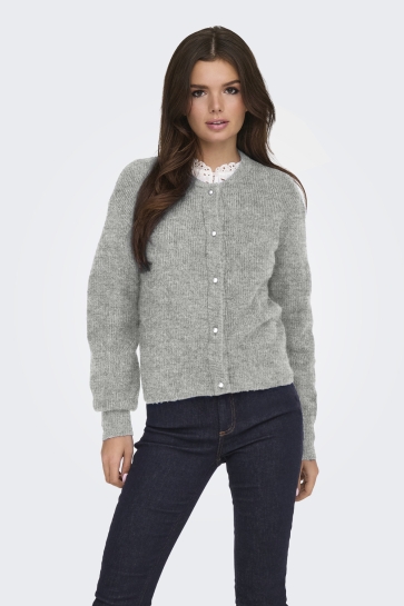 Jacqueline de Yong Vest JDYLUMI LIFE L/S BUTTON CARDIGA KNT 15326819 MEDIUM GREY MELANGE