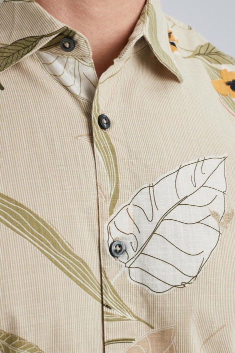 PME legend beige heren overhemd | Close up