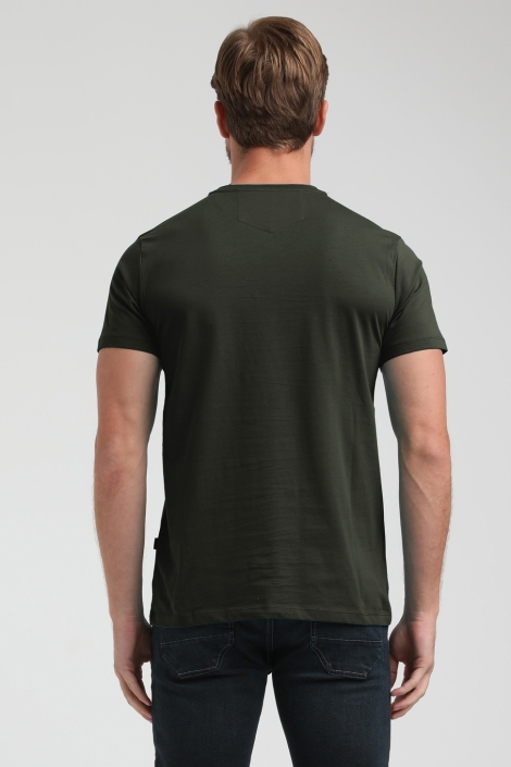 Gabbiano groene heren t-shirt | Model achteraanzicht