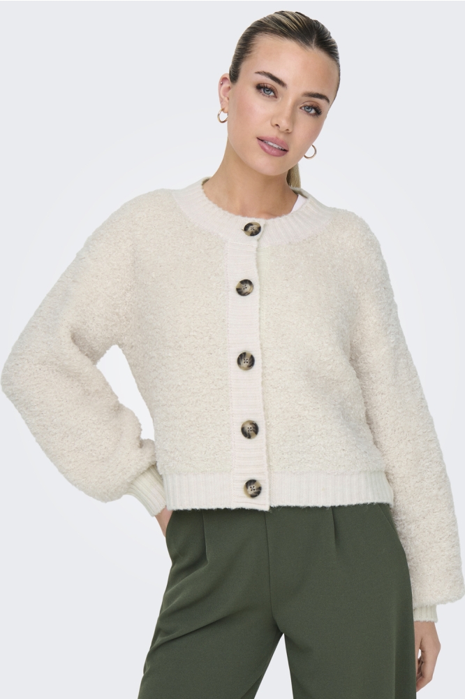 Jacqueline de Yong beige dames vest | Model vooraanzicht