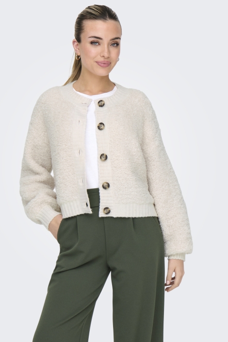 Jacqueline de Yong beige dames vest | Model vooraanzicht