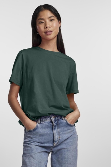 Pieces PCRIA SS SOLID TEE NOOS BC 17140802 TREKKING GREEN