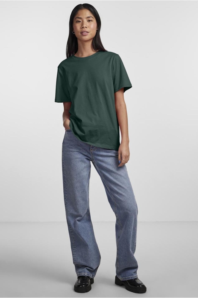 Pieces groene dames t-shirt | Model