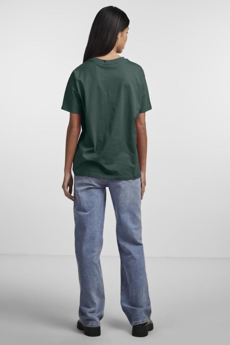 Pieces groene dames t-shirt | Model