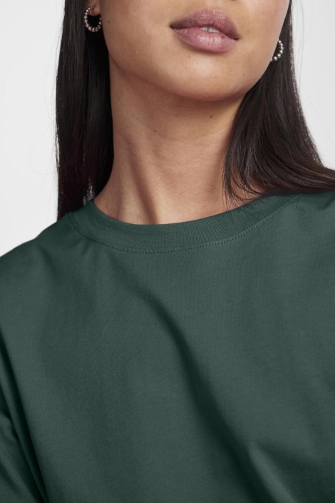 Pieces groene dames t-shirt | Close up