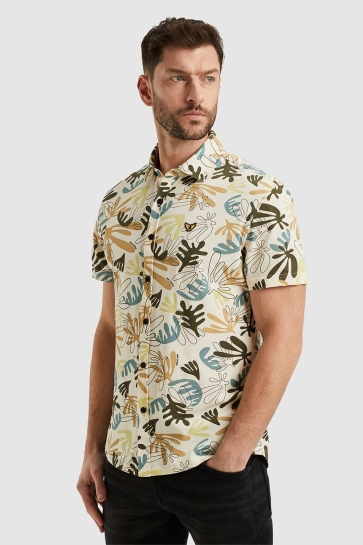 PME legend short sleeve shirt print on jersey Beige