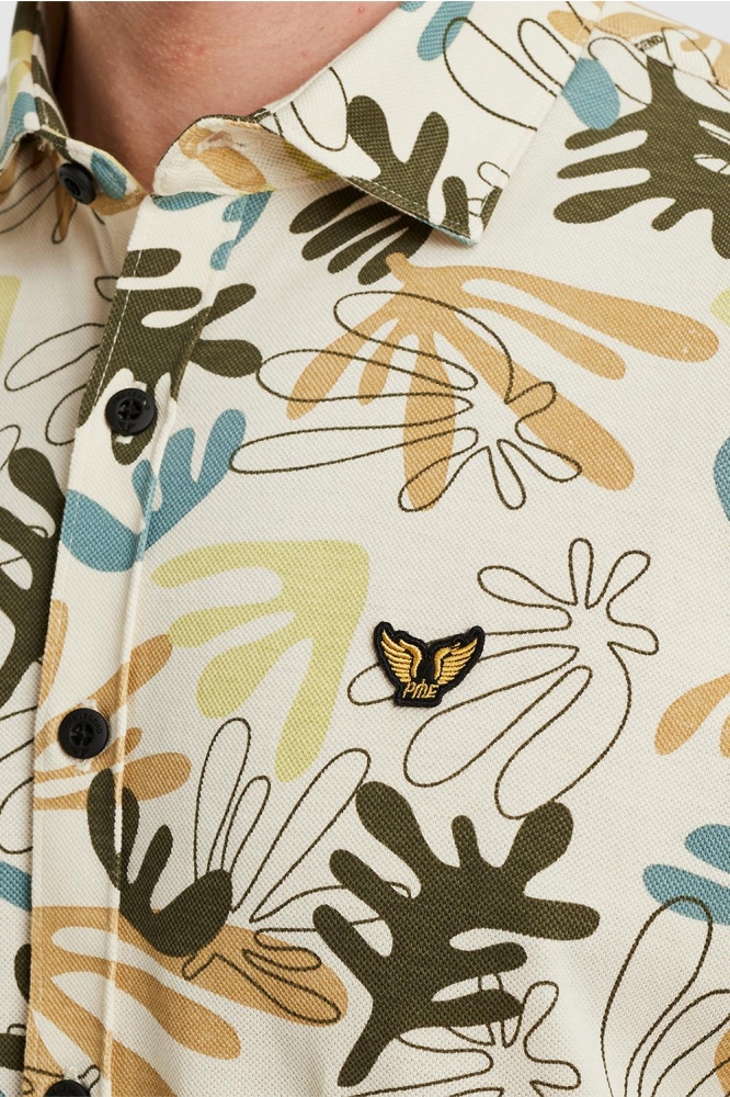 PME legend beige heren overhemd | Close up