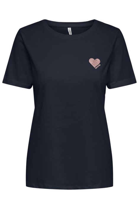 Only blauwe dames t-shirt | Vooraanzicht
