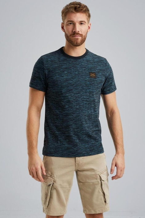 PME legend blauwe heren t-shirt | Model vooraanzicht