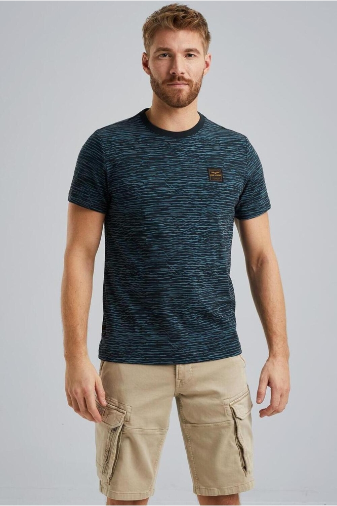 PME legend blauwe heren t-shirt | Model vooraanzicht