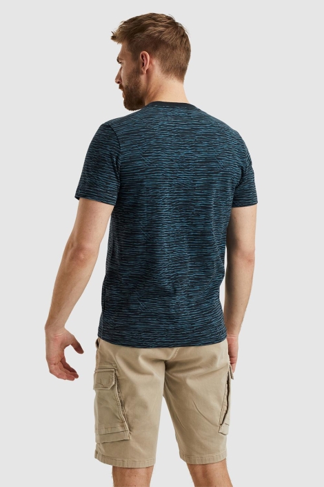 PME legend blauwe heren t-shirt | Model achteraanzicht