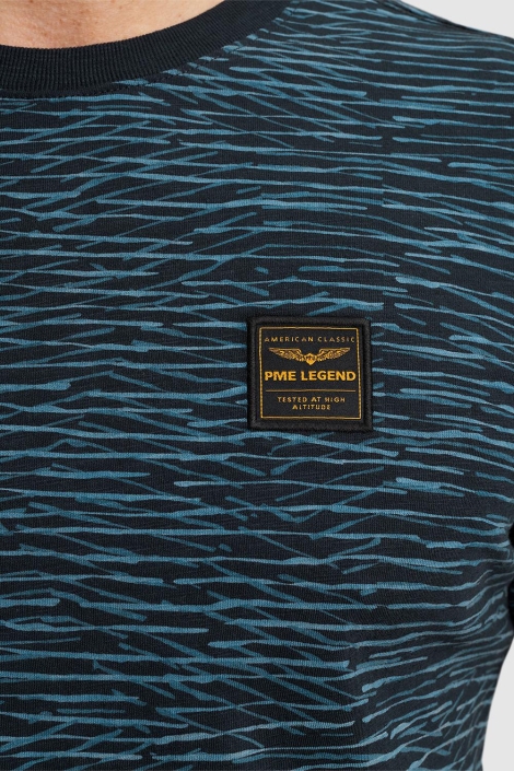 PME legend blauwe heren t-shirt | Close up