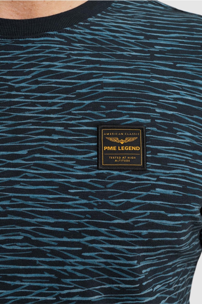 PME legend blauwe heren t-shirt | Close up