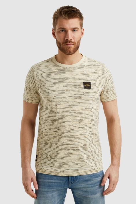 PME legend beige heren t-shirt | Model vooraanzicht