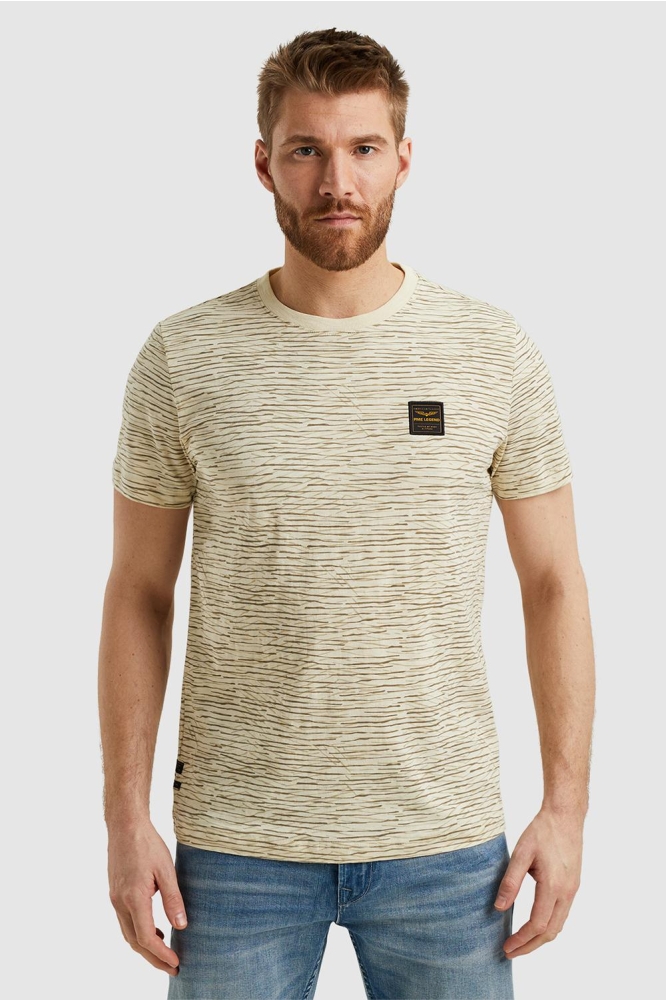 PME legend beige heren t-shirt | Model vooraanzicht