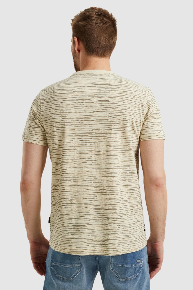 PME legend beige heren t-shirt | Model achteraanzicht