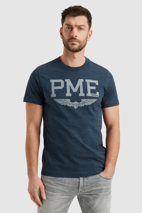 PME legend blauwe heren t-shirt | Model vooraanzicht