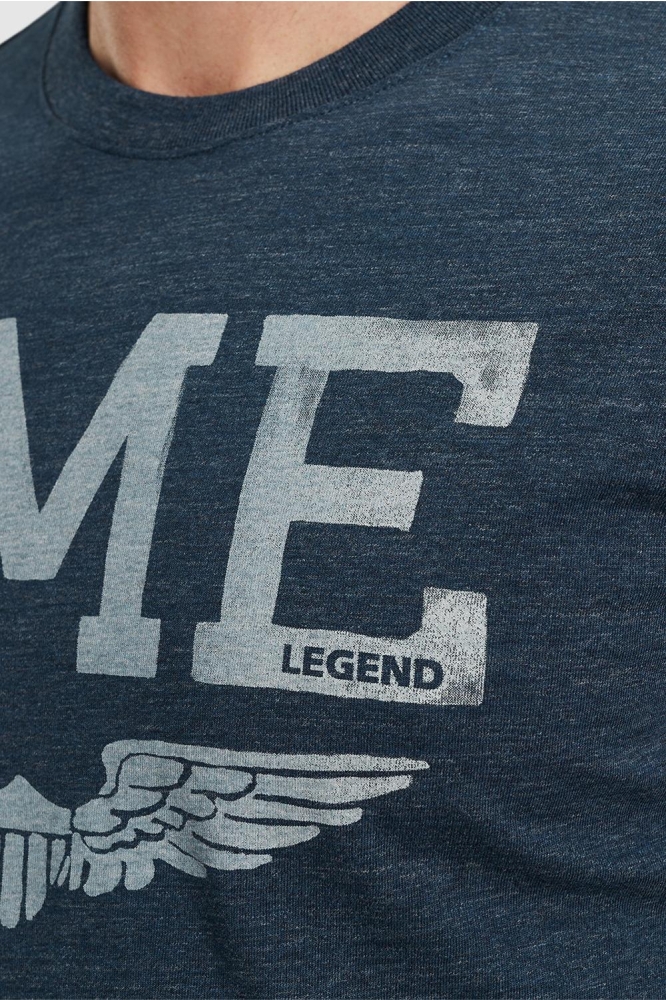 PME legend blauwe heren t-shirt | Close up