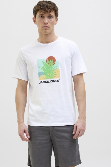 Jack & Jones JJBARBADOS TEE SS CREW NECK 12269416 WHITE