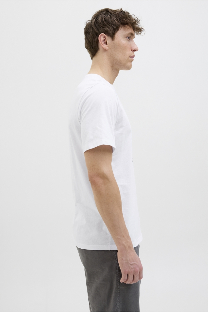 Jack & Jones witte heren t-shirt | Model zijaanzicht