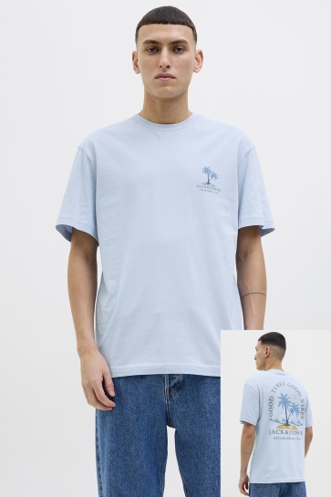Jack & Jones jjsummer vibes tee ss crew neck Blauw