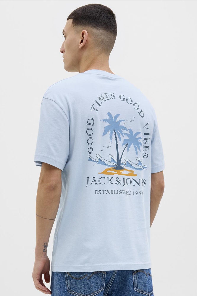 Jack & Jones blauwe heren t-shirt | Model achteraanzicht