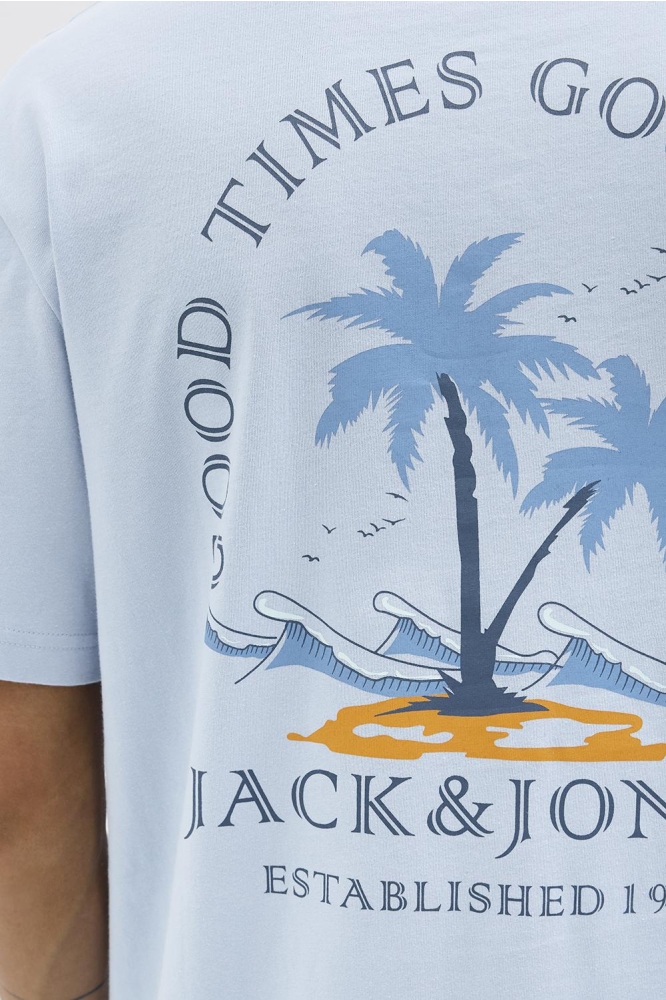 Jack & Jones blauwe heren t-shirt | Close up